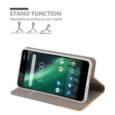 Nokia 2 2017 Suojakuori Lompakkokotelo (harmaa)