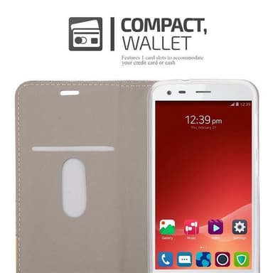 ZTE Blade S6 Suojakuori Lompakkokotelo (harmaa)