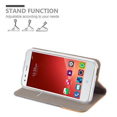 ZTE Blade S6 Suojakuori Lompakkokotelo (harmaa)