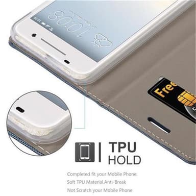 HTC ONE A9 Suojakuori Lompakkokotelo (Sininen)