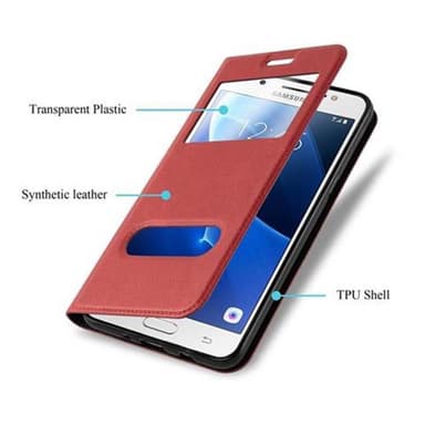 Lompakkokotelo Samsung Galaxy J7 2016 Case (Punainen)