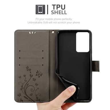 OnePlus Nord CE 2 5G Suojakuori Lompakkokotelo (harmaa)