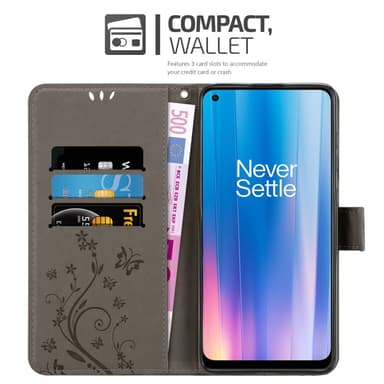 OnePlus Nord CE 2 5G Suojakuori Lompakkokotelo (harmaa)