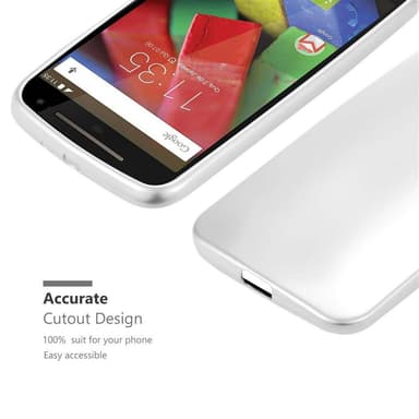 Motorola MOTO G2 Suojakuori Kotelo (Hopea)