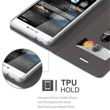 Huawei P8 Suojakuori Lompakkokotelo (Sininen)