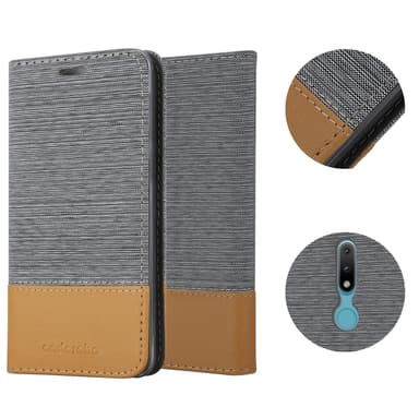 Nokia 2.4 Suojakuori Lompakkokotelo (harmaa)