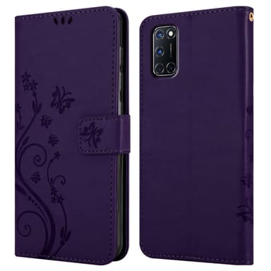 Oppo A72 Suojakuori Lompakkokotelo (Violetti)