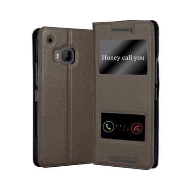 Lompakkokotelo HTC ONE M9 Case (Ruskea)