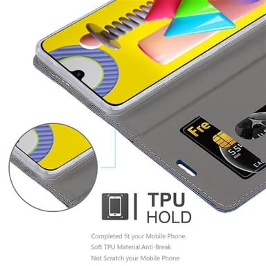 Samsung Galaxy M31 Suojakuori Lompakkokotelo (Sininen)
