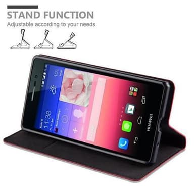 Huawei ASCEND P7 Suojakuori Lompakkokotelo (Punainen)