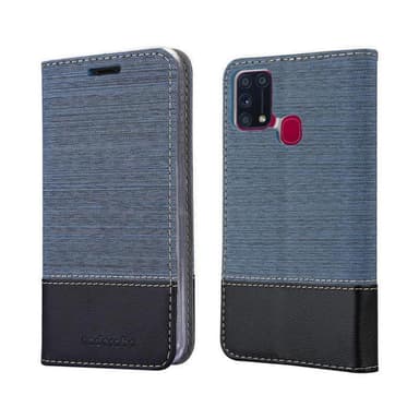 Samsung Galaxy M31 Suojakuori Lompakkokotelo (Sininen)