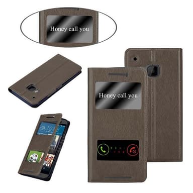 Lompakkokotelo HTC ONE M9 Case (Ruskea)