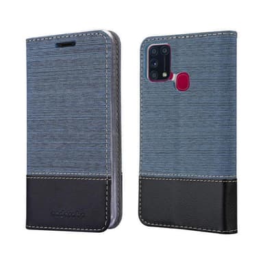 Samsung Galaxy M31 Suojakuori Lompakkokotelo (Sininen)