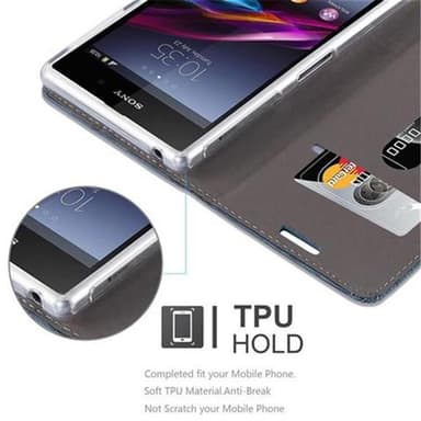 Sony Xperia Z1 Suojakuori Lompakkokotelo (Sininen)