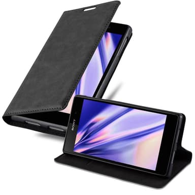 Sony Xperia Z1 Suojakuori Lompakkokotelo (Musta)