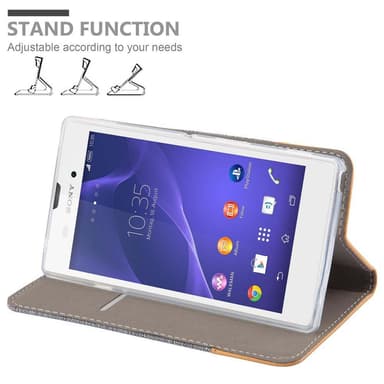 Sony Xperia T3 Suojakuori Lompakkokotelo (harmaa)