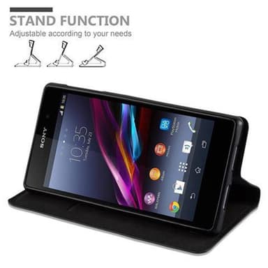 Sony Xperia Z1 Suojakuori Lompakkokotelo (Musta)