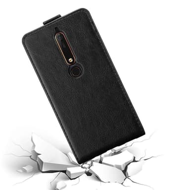 Nokia 6.1 Suojakuori Lompakkokotelo (Musta)