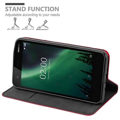Nokia 2 2017 Suojakuori Lompakkokotelo (Punainen)