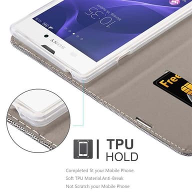 Sony Xperia T3 Suojakuori Lompakkokotelo (harmaa)