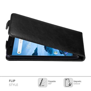 Nokia 6.1 Suojakuori Lompakkokotelo (Musta)