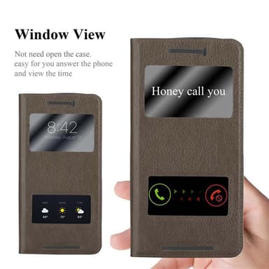 Lompakkokotelo HTC ONE M9 Case (Ruskea)