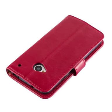 HTC ONE M7 Suojakuori Lompakkokotelo (Punainen)