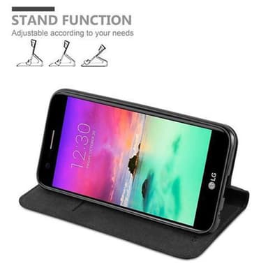LG K10 2017 Suojakuori Lompakkokotelo (Musta)