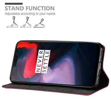 OnePlus 6 Suojakuori Lompakkokotelo (Punainen)