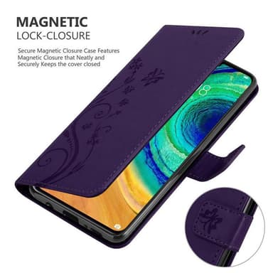 Huawei MATE 30 Suojakuori Lompakkokotelo (Violetti)