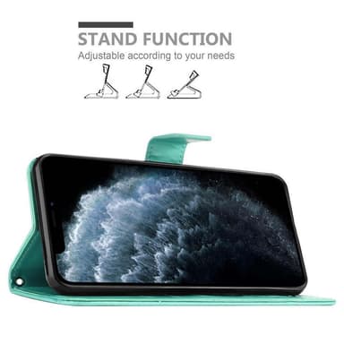 iPhone 11 PRO MAX Suojakuori Lompakkokotelo (Turkoosi)
