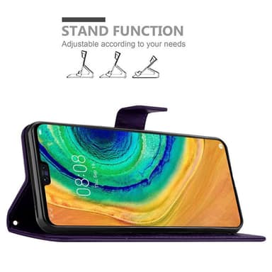 Huawei MATE 30 Suojakuori Lompakkokotelo (Violetti)