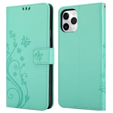 iPhone 11 PRO MAX Suojakuori Lompakkokotelo (Turkoosi)