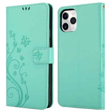 iPhone 11 PRO MAX Suojakuori Lompakkokotelo (Turkoosi)