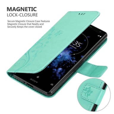 Sony Xperia XZ2 Suojakuori Lompakkokotelo (Turkoosi)