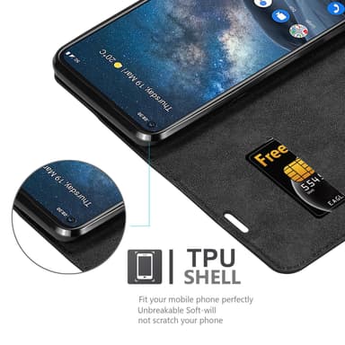 Nokia 8.3 Suojakuori Lompakkokotelo (Musta)