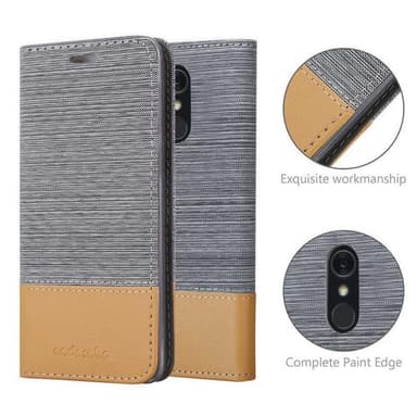 LG Q STYLUS Suojakuori Lompakkokotelo (harmaa)