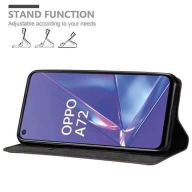 Oppo A72 Suojakuori Lompakkokotelo (Ruskea)