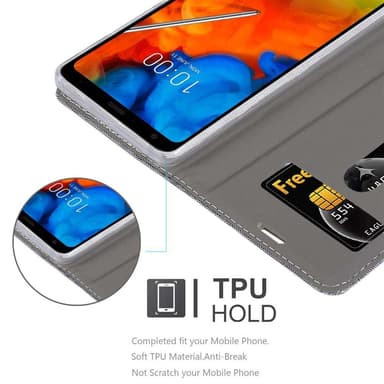LG Q STYLUS Suojakuori Lompakkokotelo (harmaa)