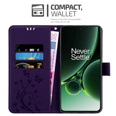OnePlus Nord 3 5G Suojakuori Lompakkokotelo (Violetti)