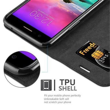 LG K10 2017 Suojakuori Lompakkokotelo (Musta)