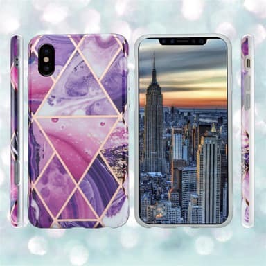 iPhone X / XS Suojakuori Lompakkokotelo (Violetti)