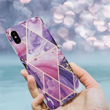 iPhone X / XS Suojakuori Lompakkokotelo (Violetti)