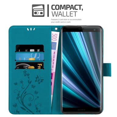 Sony Xperia XZ3 Suojakuori Lompakkokotelo (Sininen)