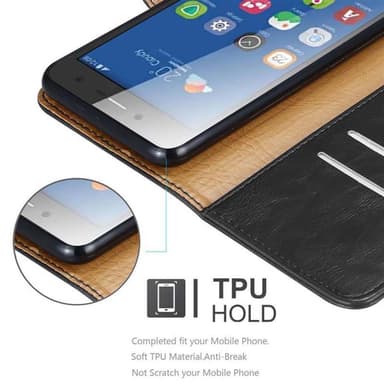 ZTE Blade L7 Suojakuori Lompakkokotelo (Musta)