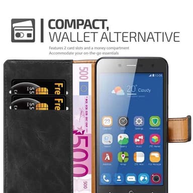 ZTE Blade L7 Suojakuori Lompakkokotelo (Musta)