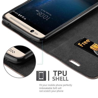 ZTE Axon 7 MINI Suojakuori Lompakkokotelo (Ruskea)