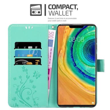 Huawei MATE 30 PRO Suojakuori Lompakkokotelo (Turkoosi)