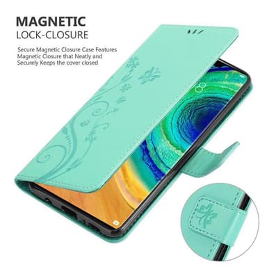 Huawei MATE 30 PRO Suojakuori Lompakkokotelo (Turkoosi)