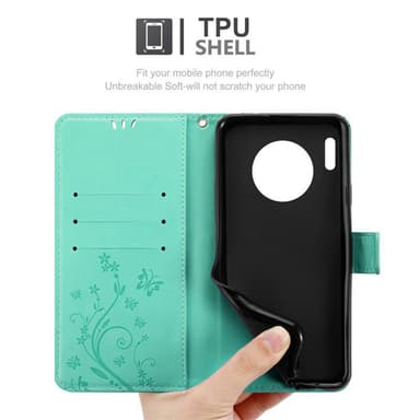 Huawei MATE 30 PRO Suojakuori Lompakkokotelo (Turkoosi)